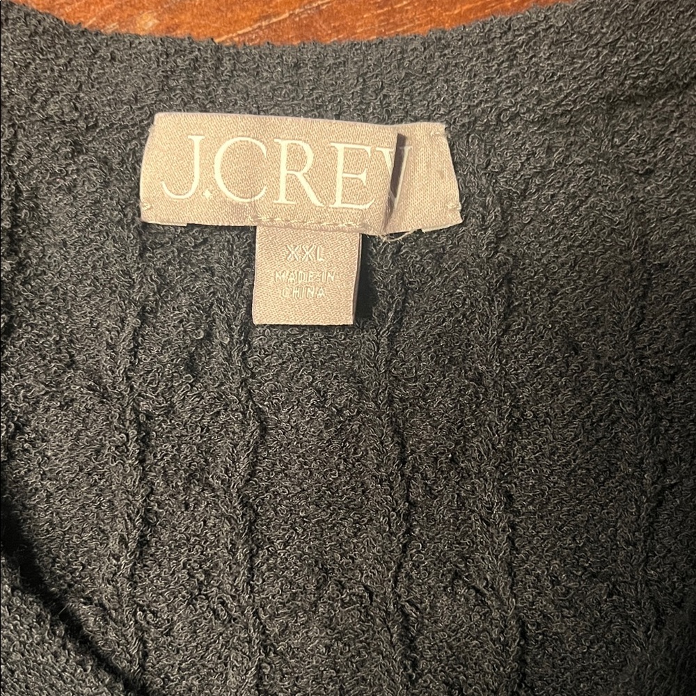 J. Crew Textured Black Cardigan with Gold Buttons - Picture 2 of 2